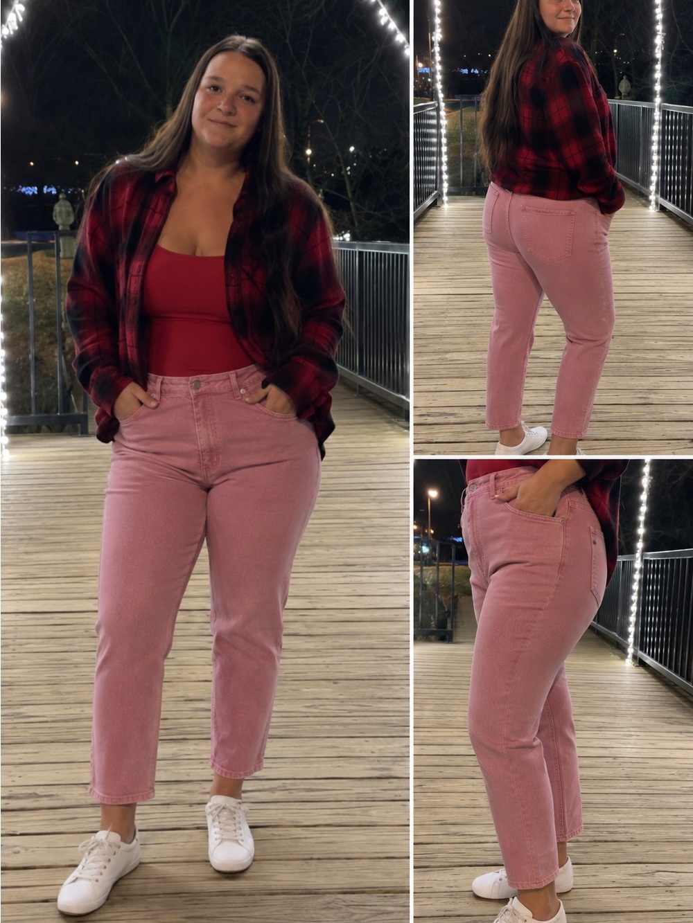 BloomChic Light Pink Stretchy Mid-Rise Bootcut Jeans